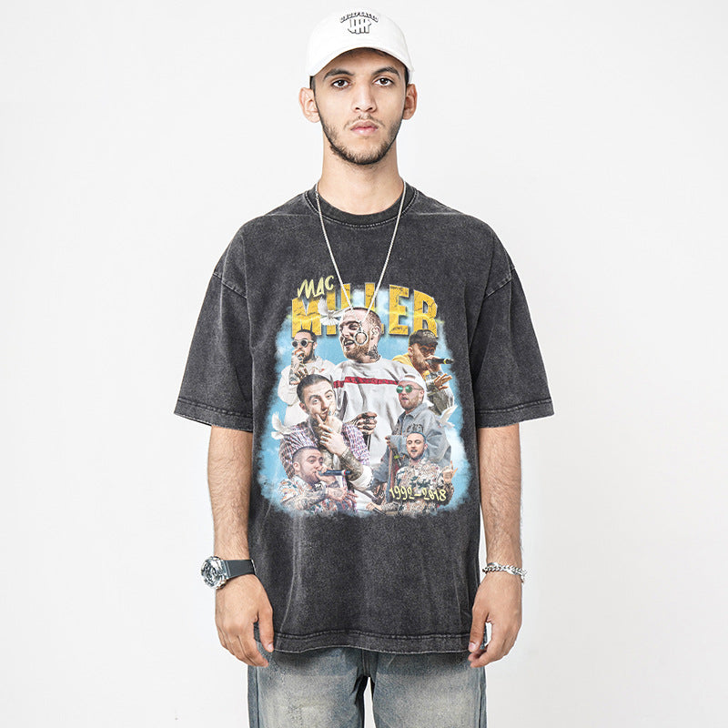 Cool t rapper mac miller hip hop singer print short sleeve t-shirt