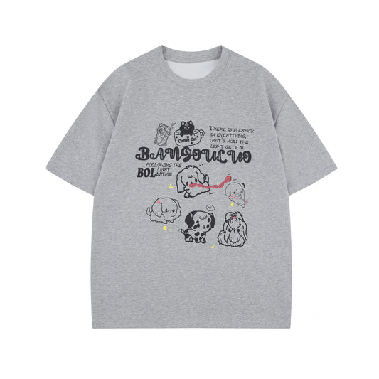 Unisex T-shirts Summer Vintage Cartoon Men's Loose Short Sleeve T-Shirt