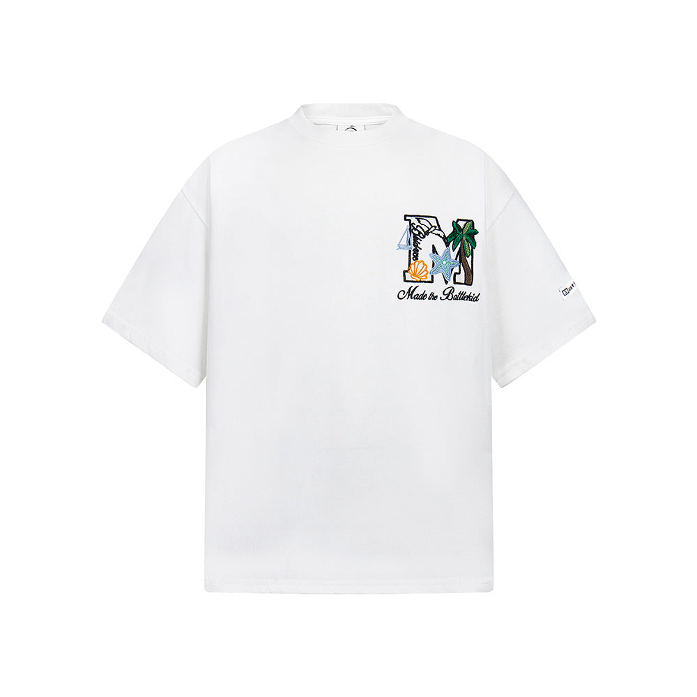 Hip Hop Clothes New York Vintage Floral Palm Short Sleeve T-Shirt