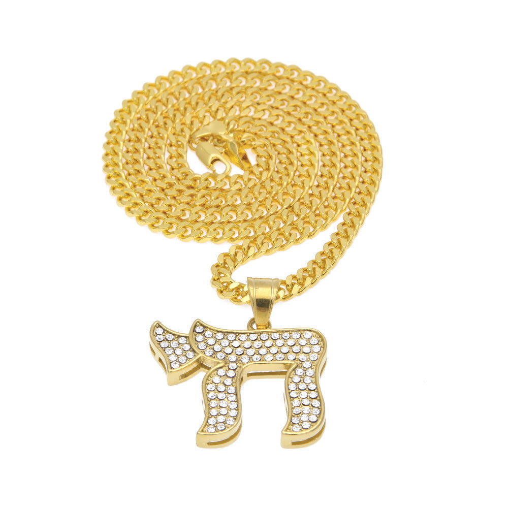 Jewelry Stainless Steel Plated Hip Hop Pendant Necklace rapper