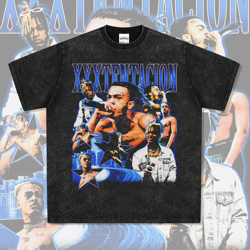 New york hip hop shop vintage hip hop XXXTENTACION print short sleeve t-shirt