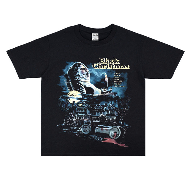 Film Star T Shirt Cotton Loose Nostalgic Short Sleeve American Retro Trendy T-shirt