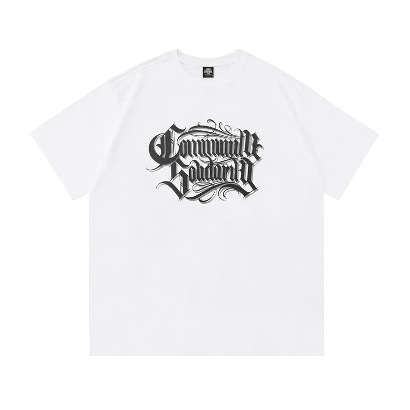 Casual Street Wear Vintage Crew Neck T-Shirt Short Sleeve