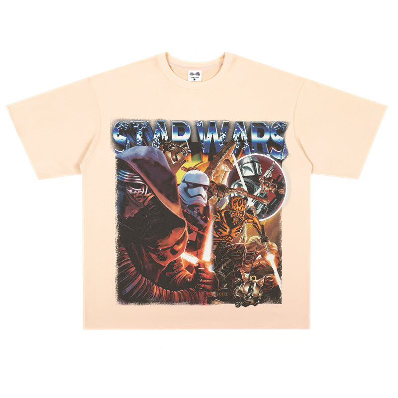 Film Star T Shirt European and American Classic Star Wars Movie Short Sleeve Loose Retro T-shirt