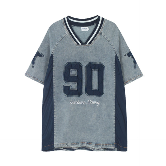 60s Style T Shirts Star Embroidered Short Sleeve T-Shirt