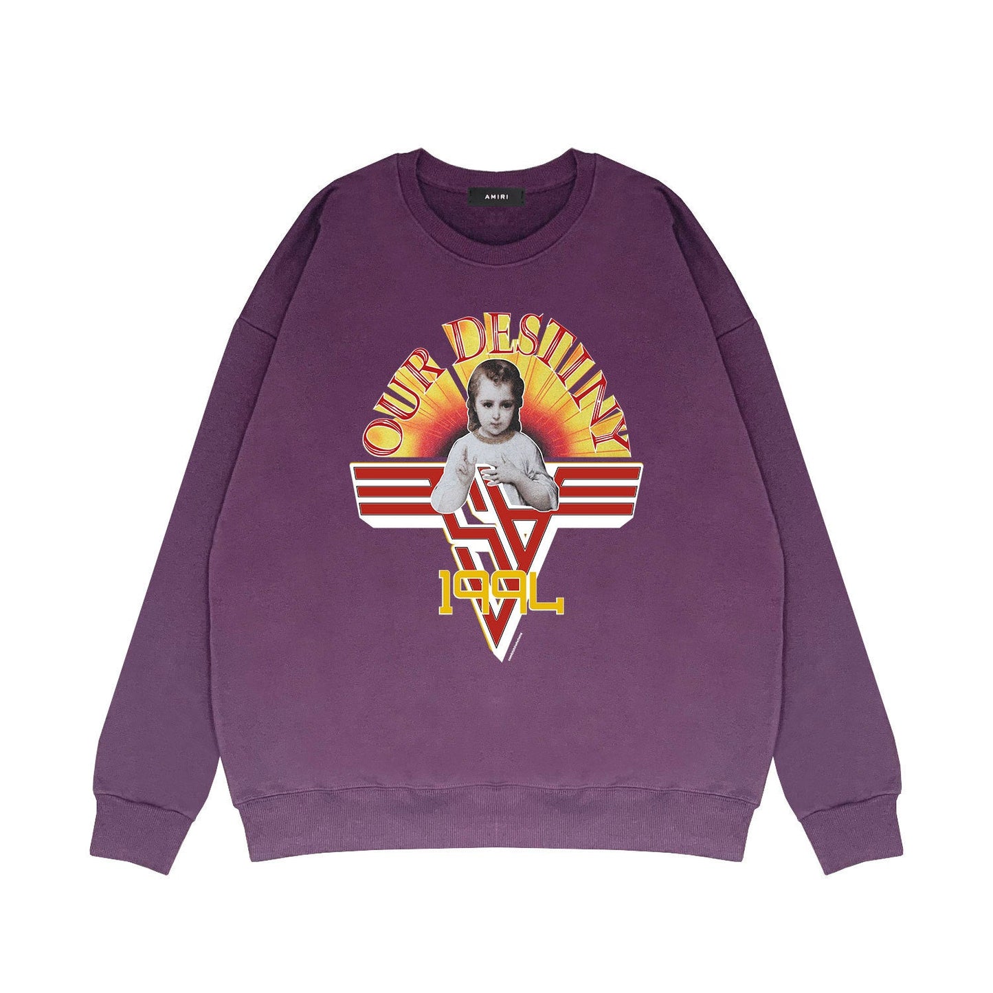 Amiri Long Sleeve Shirt Crew Sweatshirts Crew Neck Sweater