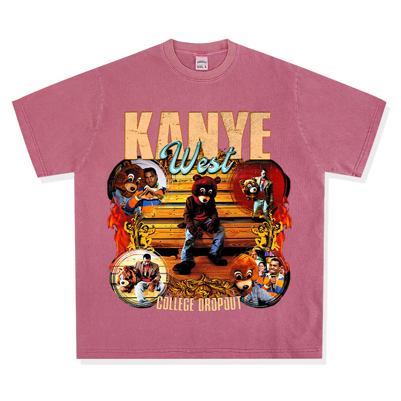 New york hip hop shop vintage hip hop kanye west print short sleeve t shirt
