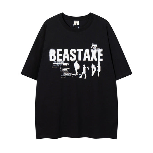 Y2K mens shirt washed T-shirt men's and women's short sleeves casual loose