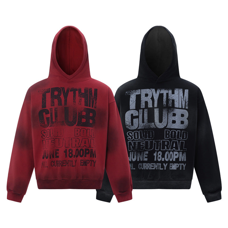 Streetwear Hoodie Vintage Alphabet Print Hooded Sweater