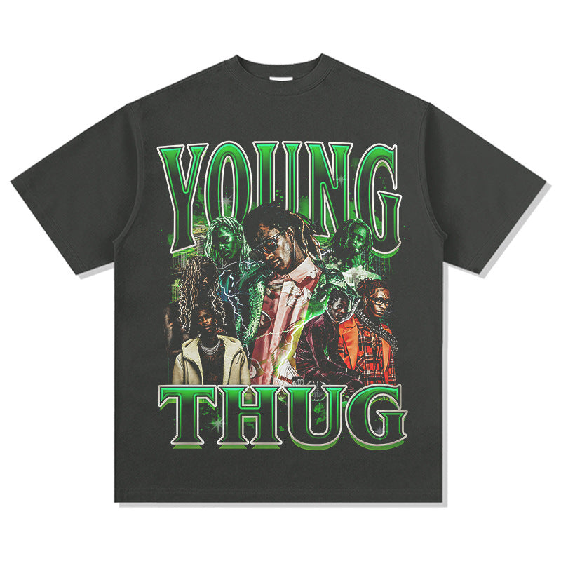New york hip hop shop vintage hip hop Young Thug print short sleeve t-shirt