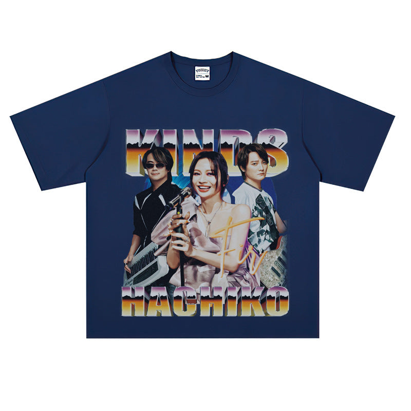 Film Star T Shirt National Fashion Rock Flyer Band Poster Commemorative Loose Street Cotton T-shirt