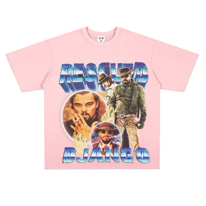 Film Star T Shirt Rescued Ginger Loose Retro Street American T-shirt Men and Women