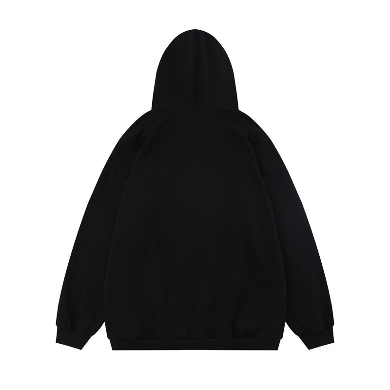 Streetwear Hoodie Vintage Portrait Print Hooded Sweater Hip Hop Jacket