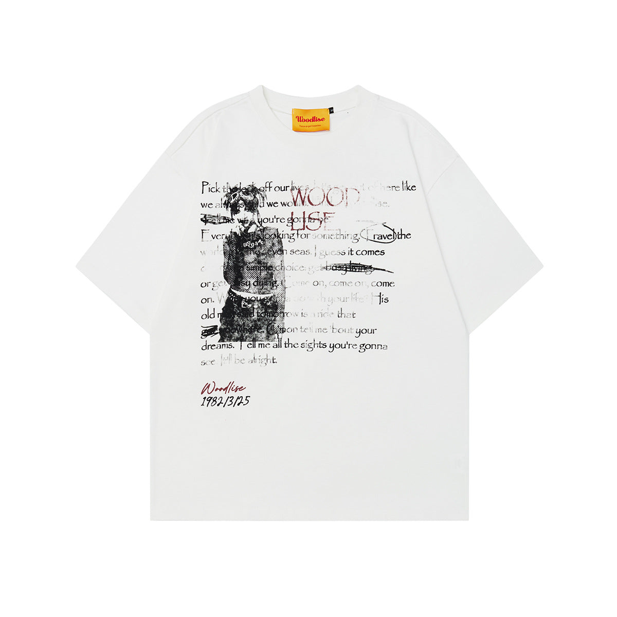 Unisex T-shirts Street Vintage Girly Pattern Men's Loose Short Sleeve T-Shirt