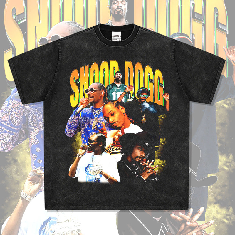 New york hip hop shop vintage hip hop snoop doggie print short sleeve t-shirt