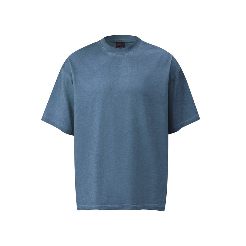 Hip hop clothing new york summer short sleeves retro washed old loose t-shirt