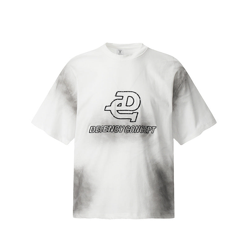 Marcas De Streetwear Embroidered Old Short Sleeve T-Shirt