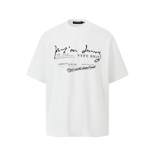 Casual Street Wear Letter Print Short Sleeve T-Shirt Summer Loose Crew Neck T-Shirt