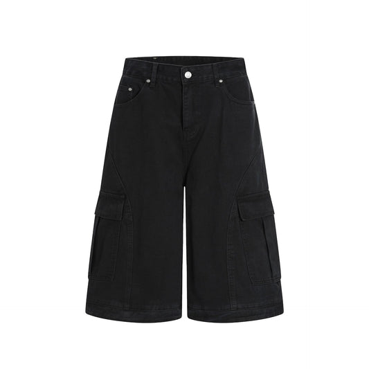 Hip Hop Pants For Boys Vintage Washed Overalls Shorts