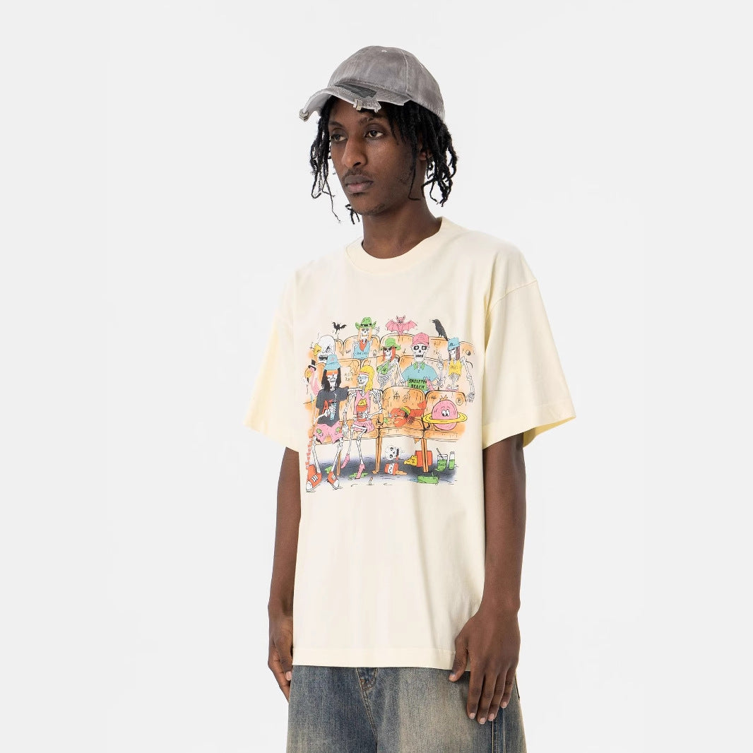 Vintage 90s Hip Hop Clothing Summer Loose Casual Short Sleeve T-Shirt