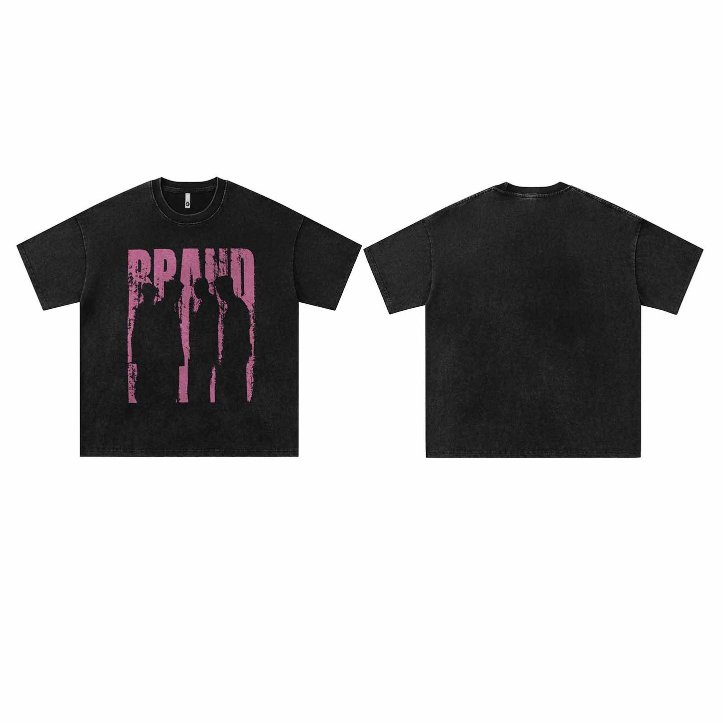 Distorted vintage hophip washed portrait print t-shirt
