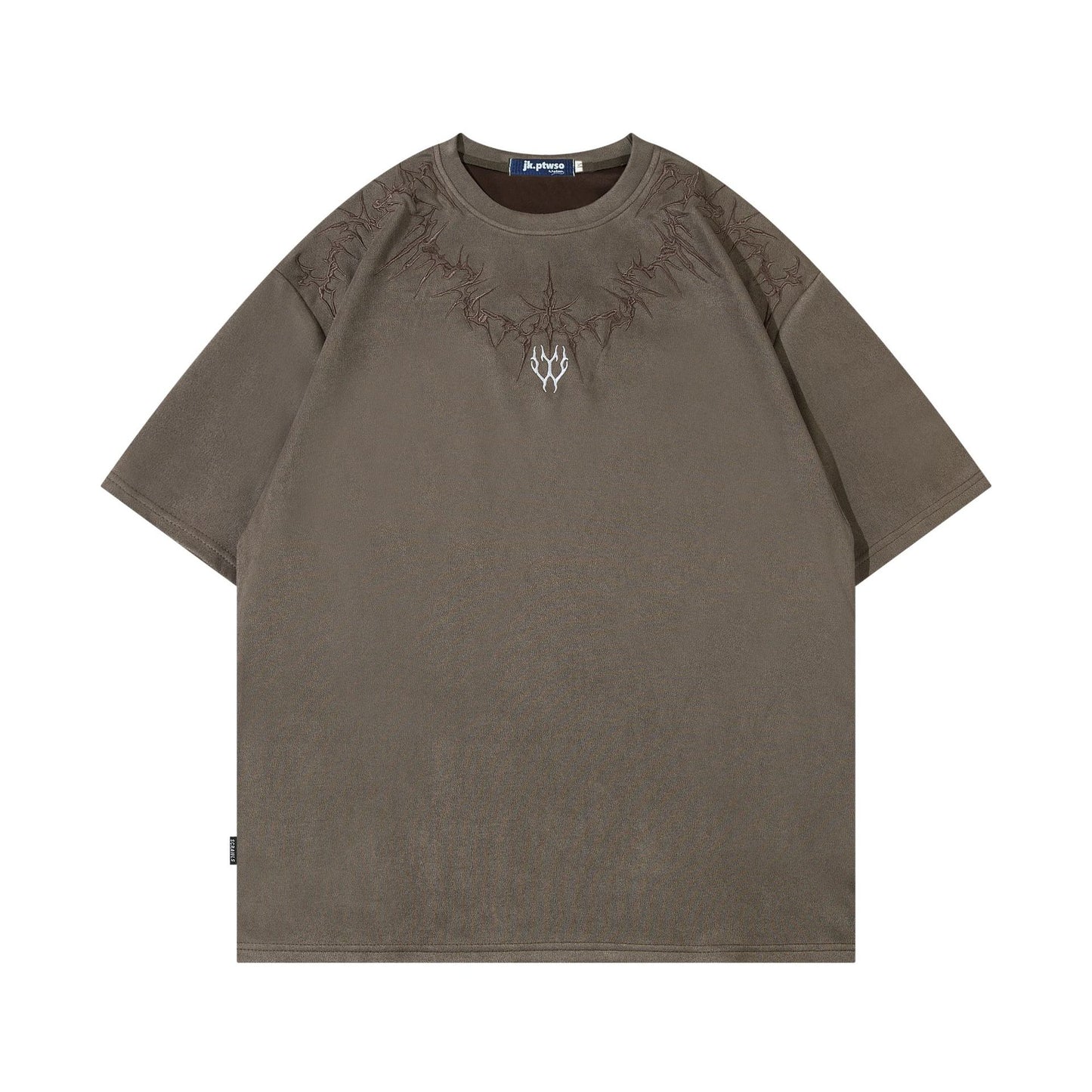 Hustle vintage t-shirt summer embroidery short sleeve t