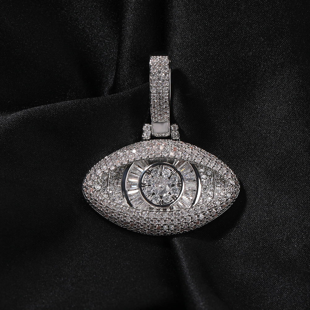 Jewelry Diamond Eyes Pendant Necklace Copper Zircon Silver Angel Pieces St. Valentine's Spectrum