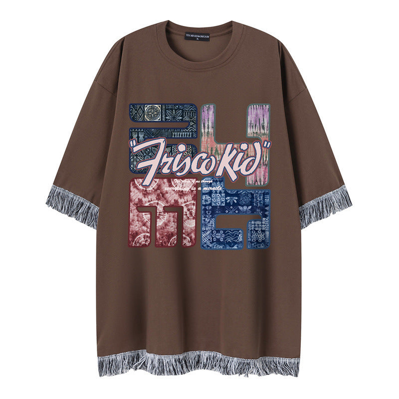 Camisetas streetwear Summer Vintage Crew Neck Casual Loose Short Sleeve T-Shirt