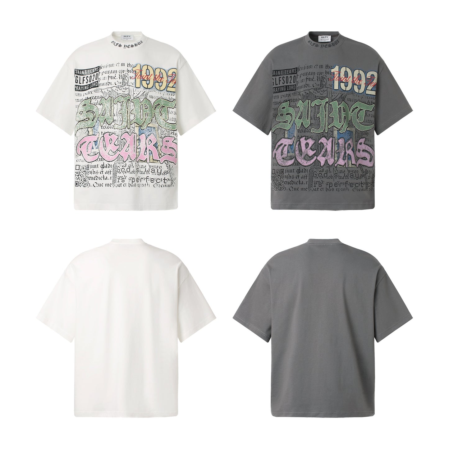 Unisex T-shirts Summer men's and women's creative alphabet map loose short-sleeved T-shirts