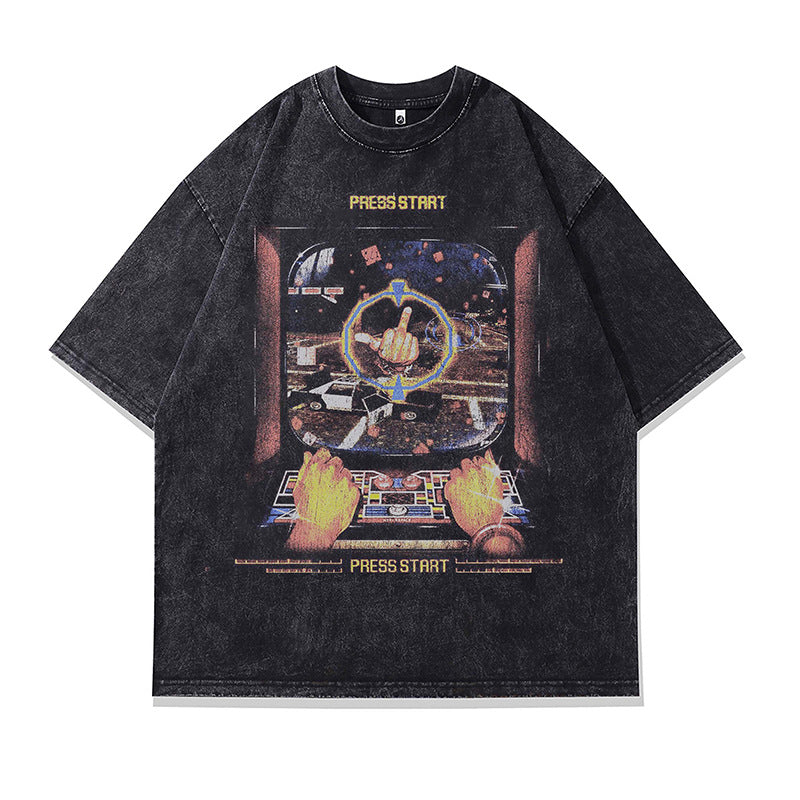 Ropa Vintage Hombre Anime Print Make Old Short Sleeve T-Shirt