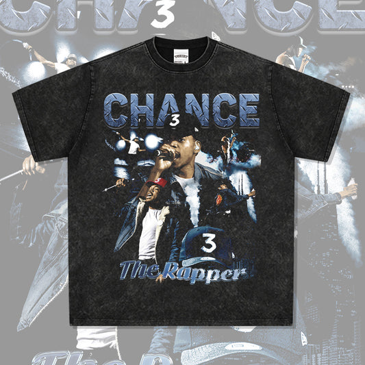 Marcas streetwear usa vintage hip hop Chano chensler print short sleeve t-shirt