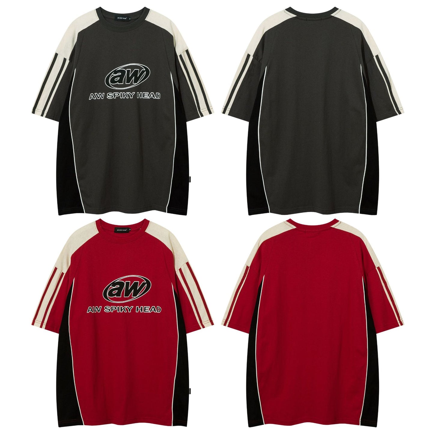 Racing oversized t shirt retro locomotive style racing suit short sleeve t-shirt