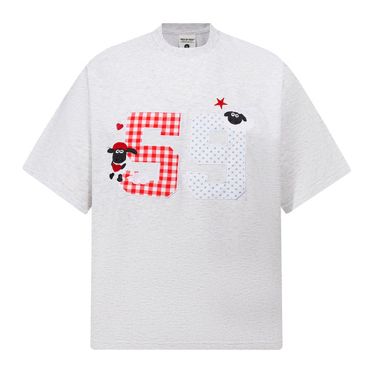 Nostalgia T Shirts Vintage Embroidered Short Sleeve T-Shirt Summer Oversize Top