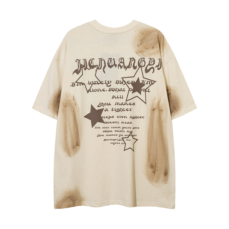 1990 Fashion T-Shirt Pentagram Short Sleeve T