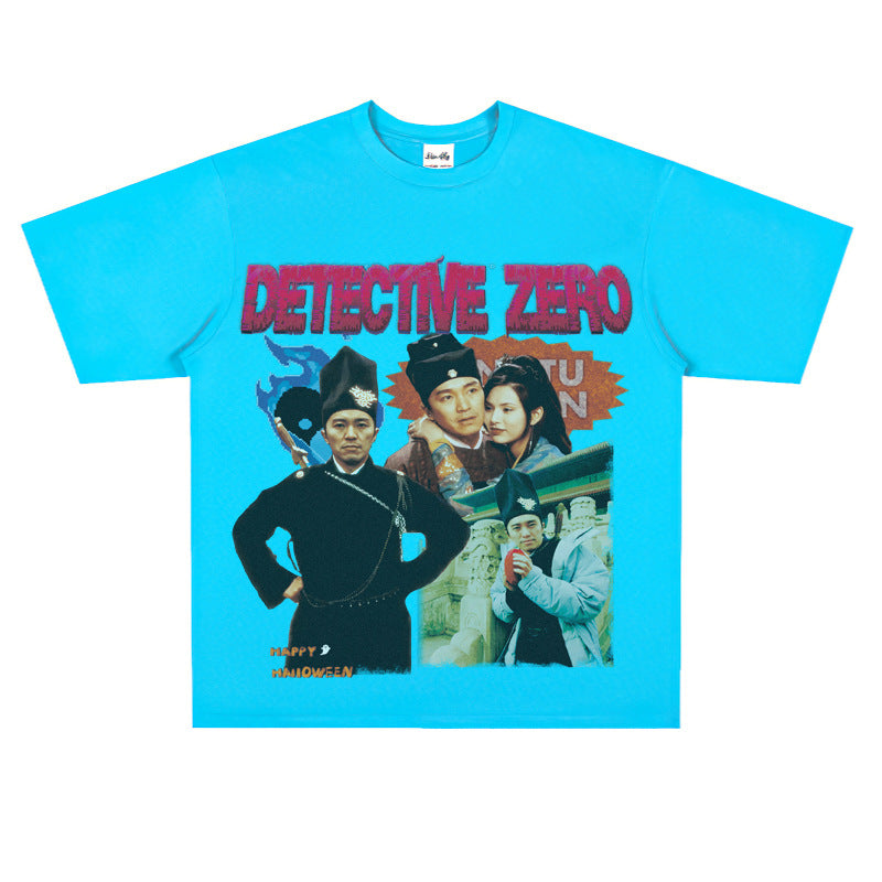 Film Star T Shirt Hong Kong Movie Surrounding Stephen Chow Short Sleeve American Retro T-shirt