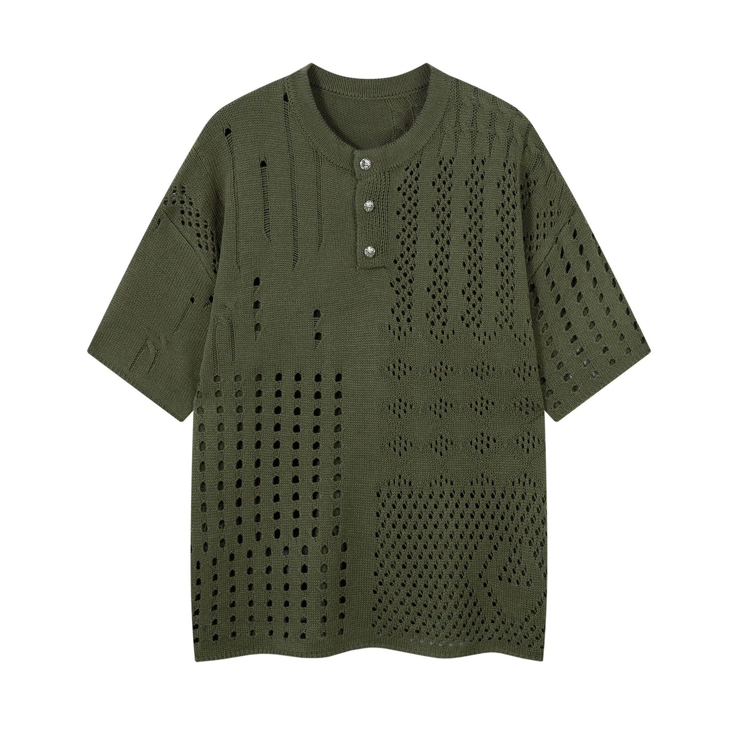 Hip hop shirt hollow retro t-shirt short sleeve