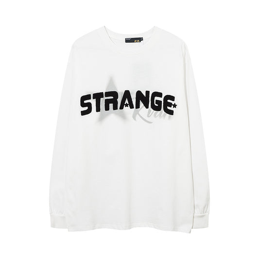 Vintage T Shirts Hip Hop Alphabet Long Sleeve T-Shirt oversize