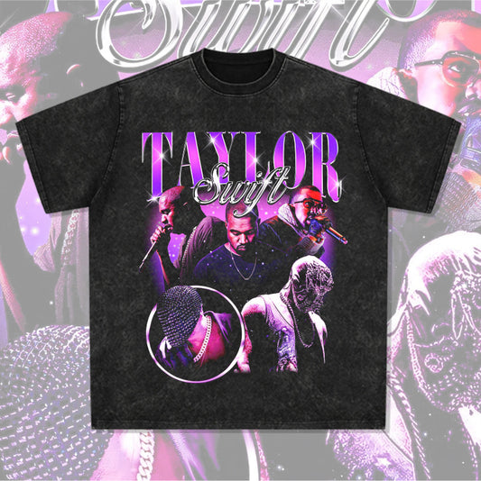 New york hip hop shop vintage kanye west taylor short sleeve t-shirt