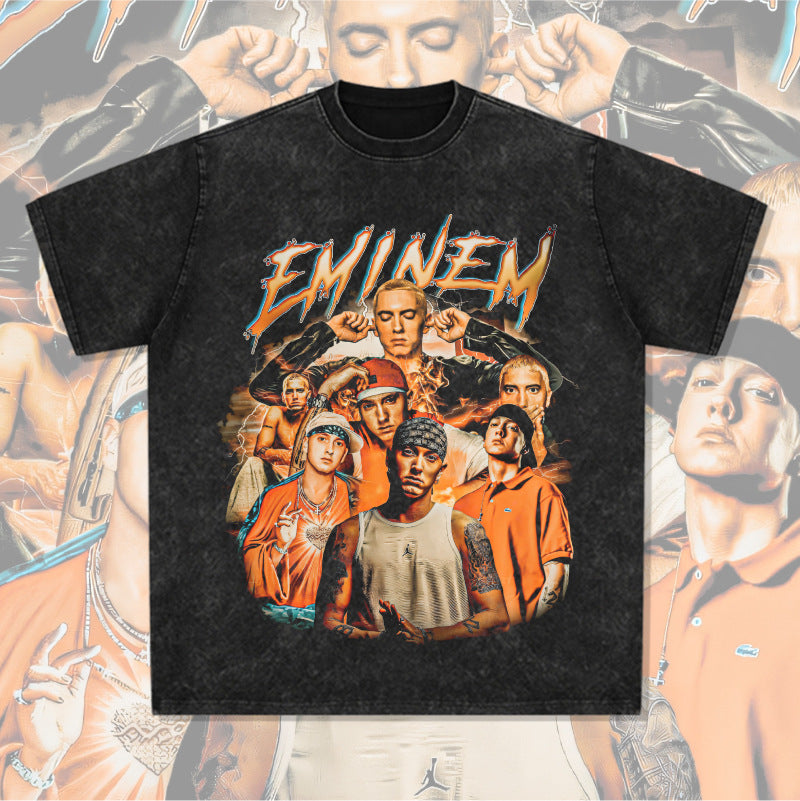 Cool t rapper hip hop ENINEM print short sleeve t-shirt Vintage