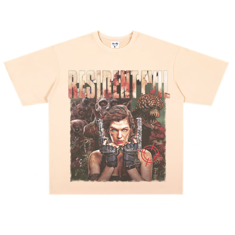 Film Star T Shirt Personalized Cotton Short Sleeve Loose Retro Design T-shirt for Men and Women