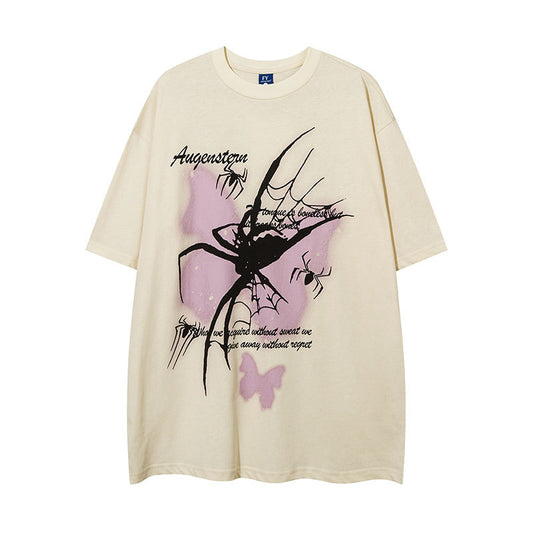 Vintage Tišö Rt hiphop hip hop spider print loose short sleeve t-shirt oversize