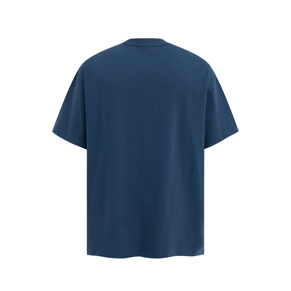 Nostalgia T Shirts Vintage Washed Alphabet T-Shirt Loose Crew Neck Top