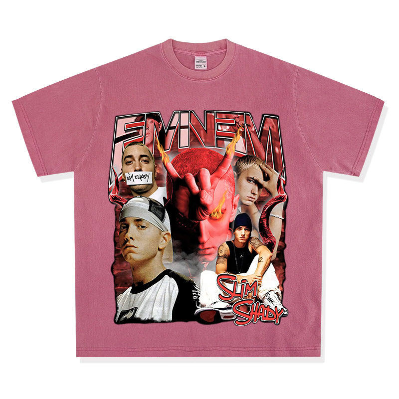 New york hip hop shop vintage hip hop EMINEM print short sleeve t-shirt