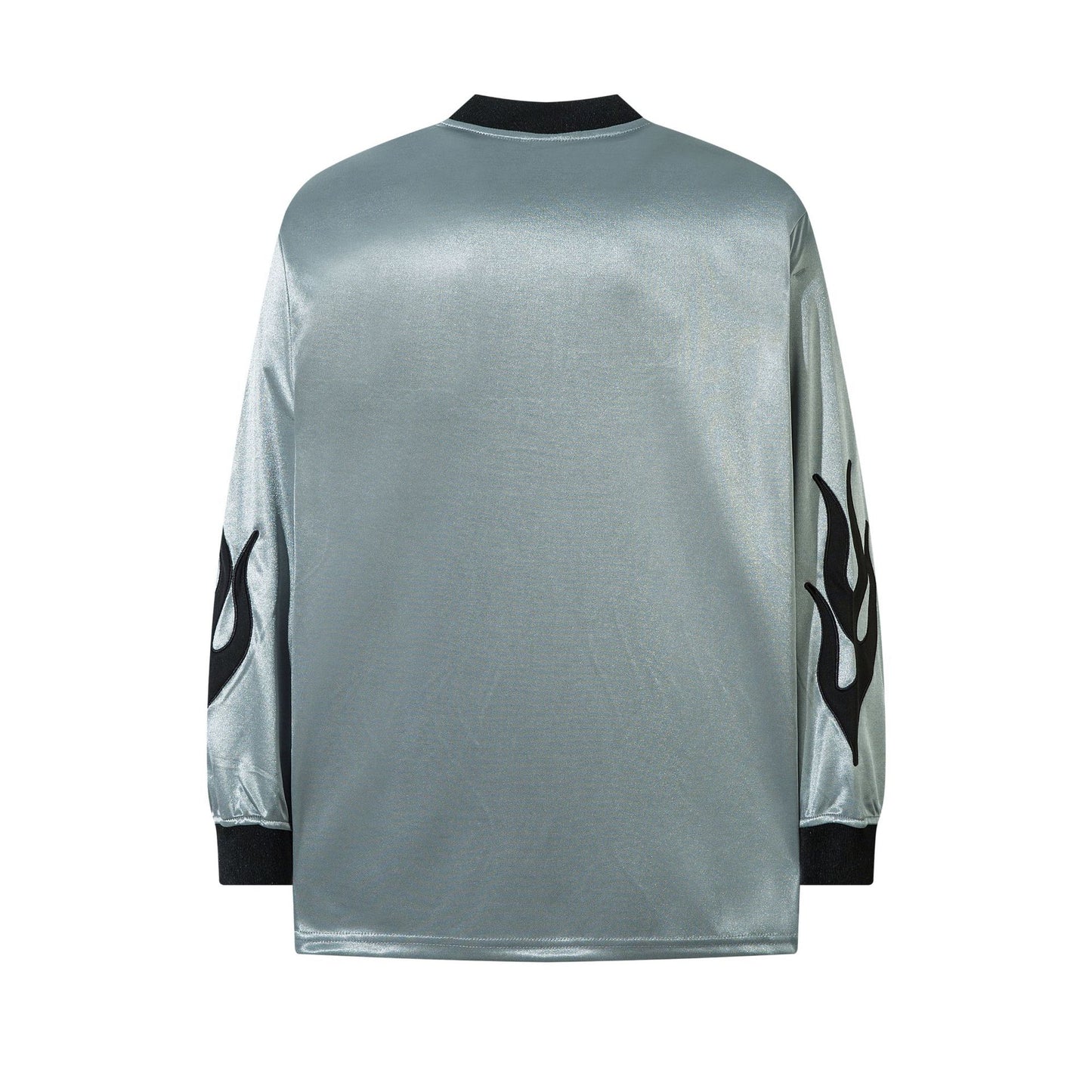Racing oversized t shirt autumn, flame embroidered locomotive t-shirt long sleeve