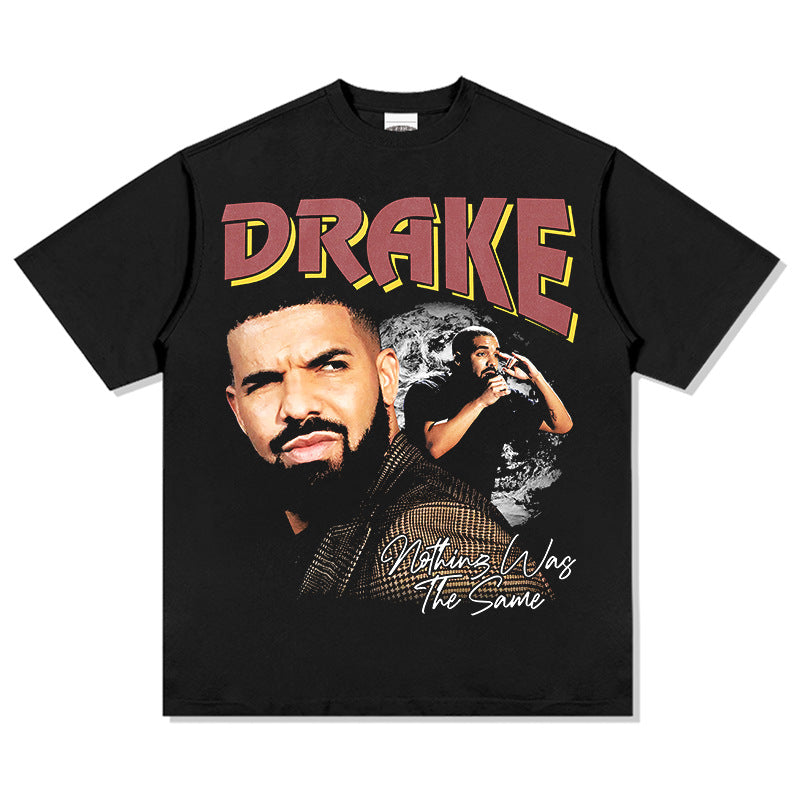 Cool t rapper vintage Drake print hip hop short sleeve t-shirt vintage