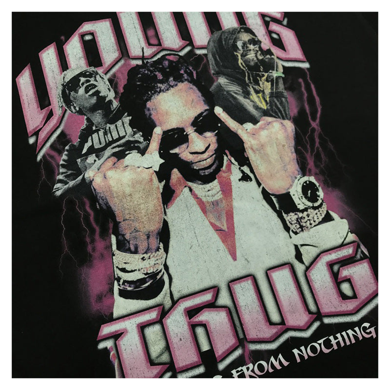 Cool t rapper young thug print short sleeve top