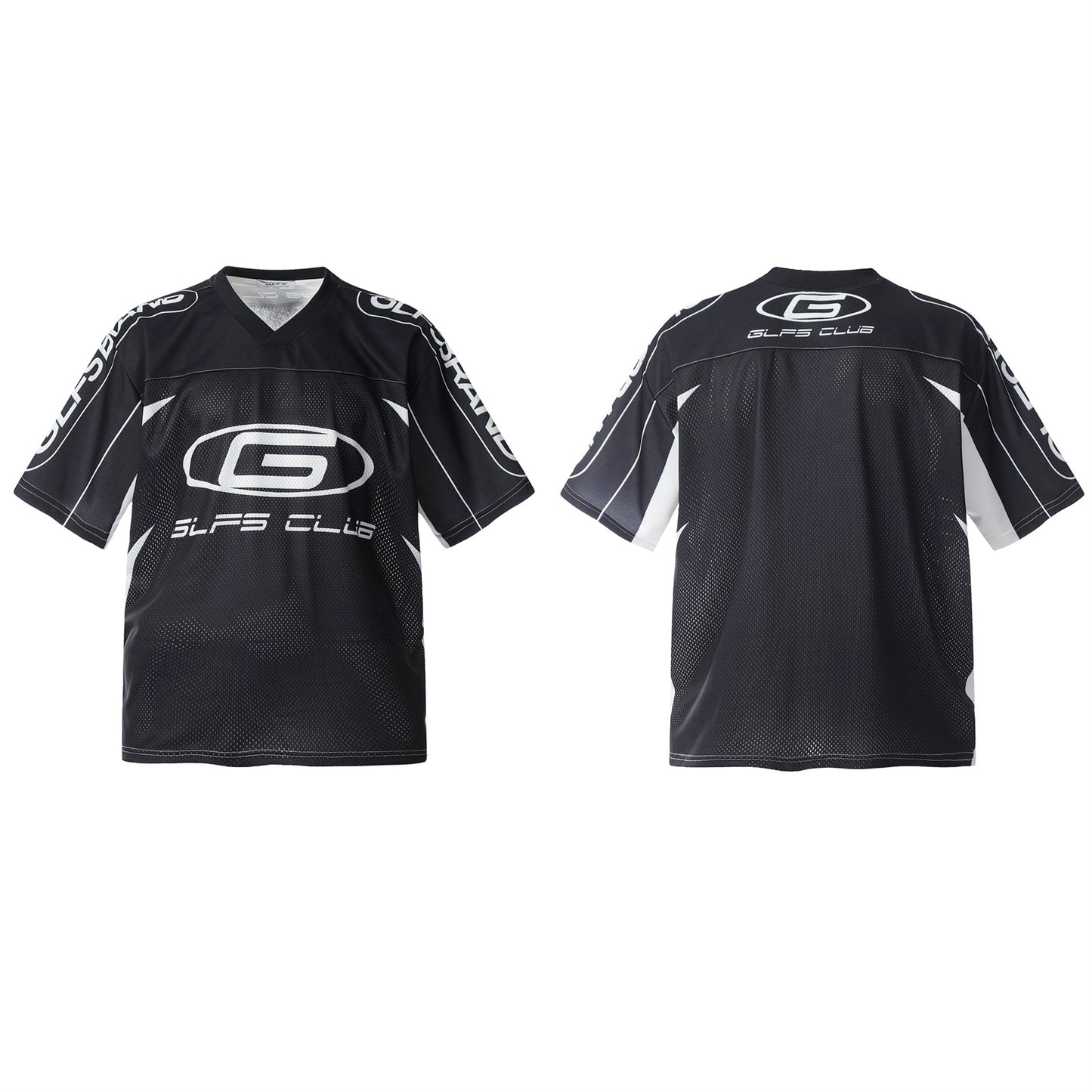 USA Vintage T-Shirt Vintage Alphabet Print Splicing Mesh Breathable Men's and Women's Summer Sports Jerseys