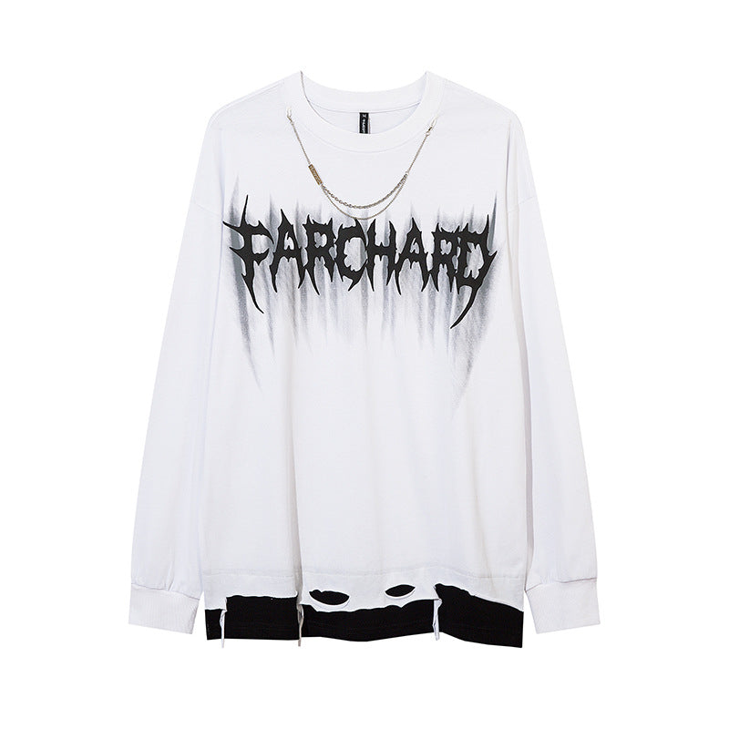 Vintage T Shirts Hip Hop Vintage Long Sleeve T-Shirt Loose Top