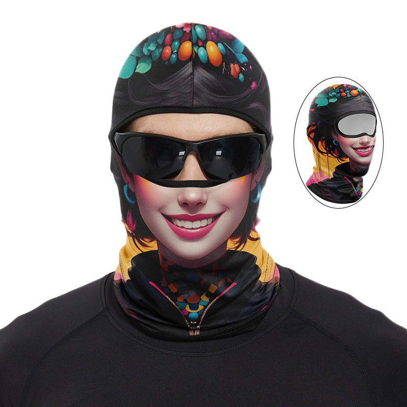 Cycling Windproof Hood Sunscreen Ice Silk Full Face Spring Summer Windproof Scarf Men and Women