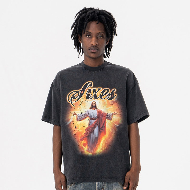 Vintage College Shirts Summer Crew Neck Short Sleeve T-Shirt